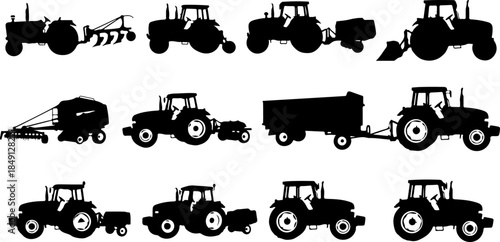 Farm Tractor with Barnyard Animals Illustration
