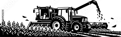 Farm Tractor with Barnyard Animals Illustration
