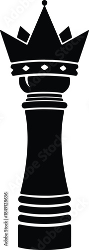 Silhouette Classic Chess King Piece Simple Vector Illustration