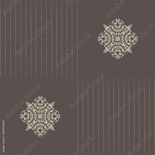 Ethnic tribal background. Seamless tribal pattern. Folk embroidery, traditional geometric ornament. Design for fabric, textile, print, rug etc.