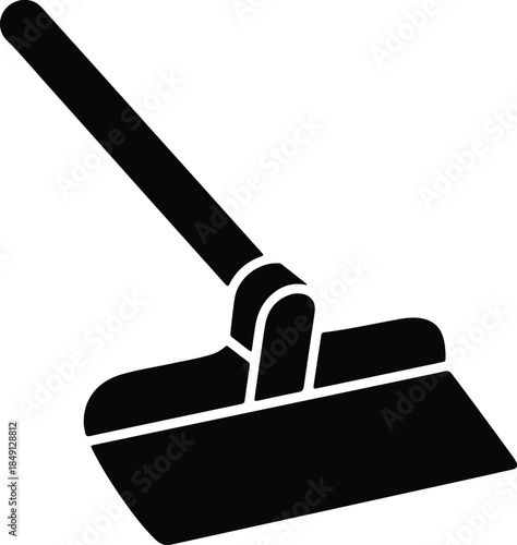 Silhouette Garden Hoe Farming Tool Flat Design Isolated Vector Illustration