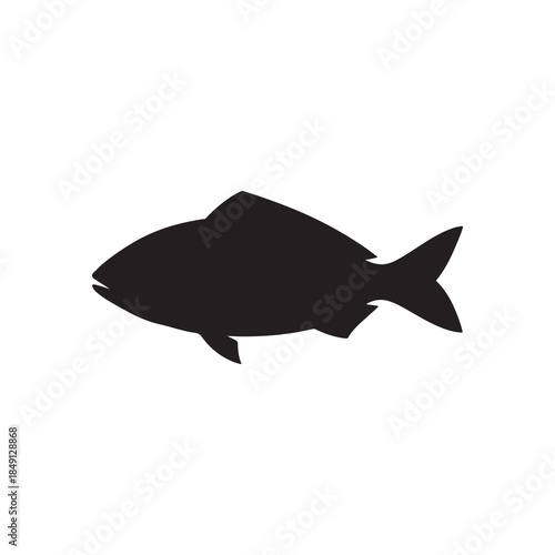 Fish silhouette icon vector flat design