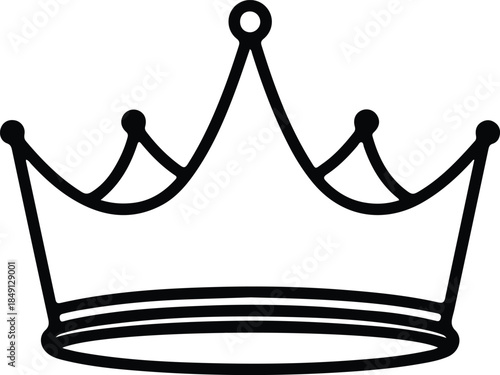 Silhouette minimalist simple crown symbol icon design Vector Illustration