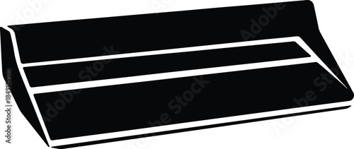 Silhouette Modern Kitchen Countertop with Backsplash Outline Vector Illustration