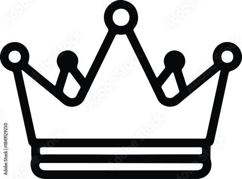 Silhouette Royal Crown Line Art Icon Simple Design Vector Illustration