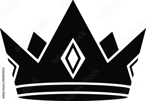 Silhouette Royal Crown King Queen Symbol Luxury Design Vector Illustration