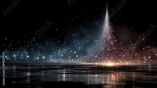 Christmas fir tree card. Fantasy fairy tale. New Year eve