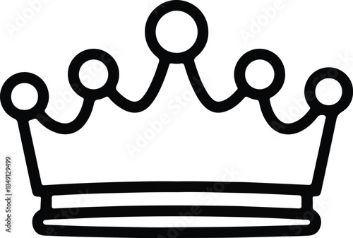 Silhouette simple outline icon royal crown Vector Illustration