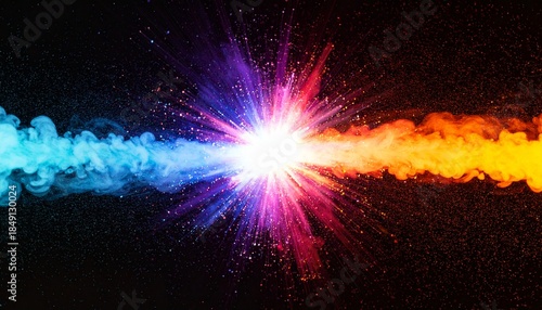 Luminous splash of fantasy neon ink