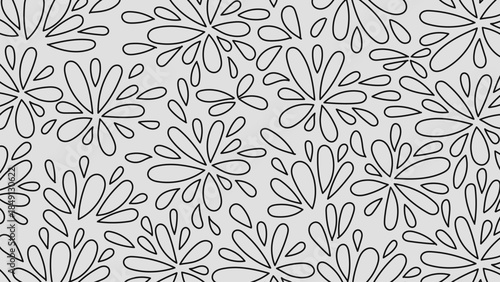 Abstract Line Flower Doodle Hand Drawn Background for Textile Design Wallpaper Home Decor Packaging.