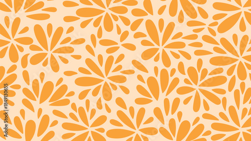 Vector Hand Drawn Flowers Seamless Abstract Pattern for Textile Design Wallpaper Home Decor.Vector Background
