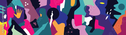  Modern people psychology mental health abstract vector illustration