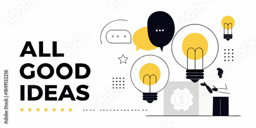 Visualizing innovation Ideas lightbulbs and communication concepts in a modern design