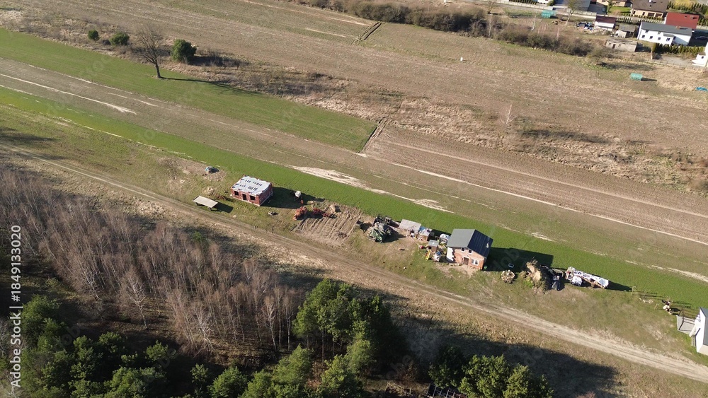 Obraz premium Countryside real estate development in progress