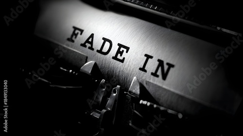 Vintage Typewriter Showing Fade In Text Dramatic Lighting.