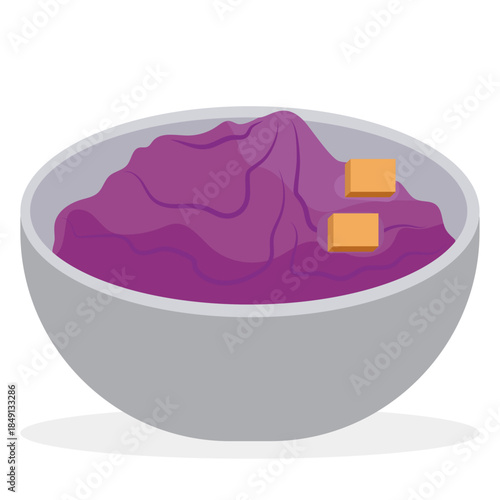 Mashed Purple Sweet Potatoes vector.