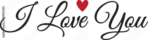 A beautiful I Love You typography design in board form