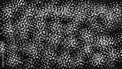 Abstract black and white image with scattered dots illustration background.