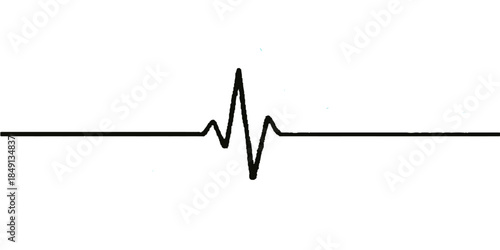 Vector illustration of a stethoscope and an abstract cardiogram line on white background featuring a 3d heart pulse wave and ekg graph symbol for medical business design and hospital health concept