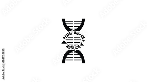 DNA double helix structure with science logo genetics biology concept