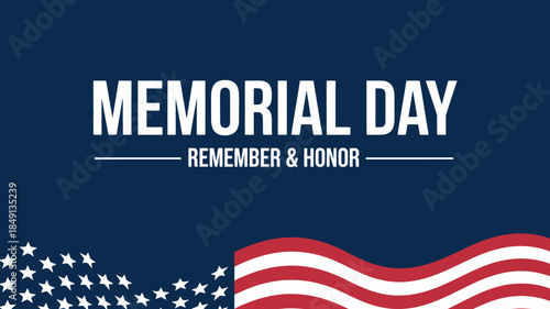 Memorial Day Graphic with American Flags and Patriotic Theme