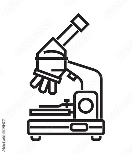 Microscope Icon, in Bold Line
