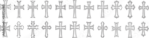 Various Christian Cross Symbols Illustrations