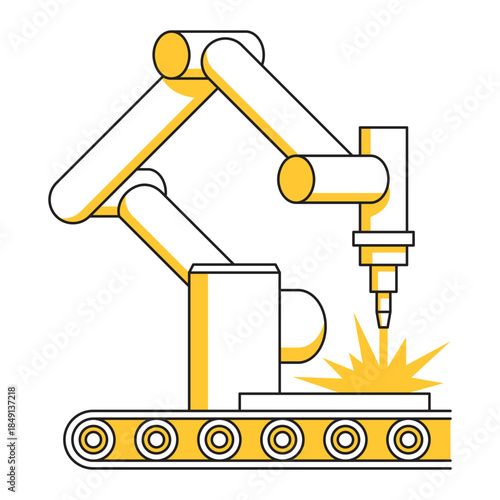Robotic welding arm with arc glow