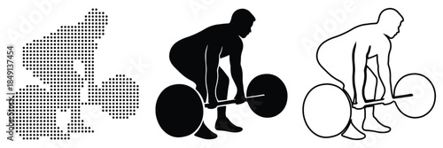 Athlete preparing to lift heavy weight in athletic stance, strength training concept