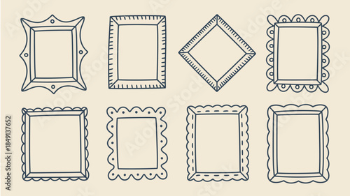 Vintage Frame Sketches, Various Shapes, and Designs