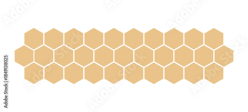 Abstract pattern seamless yellow hexagon honeycombs on a white background. Honey comb background pattern symbol vector design