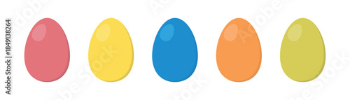 Colorful easter eggs. Vector elements for design, banner, greeting card, decor, invitation, sticker, advertising.