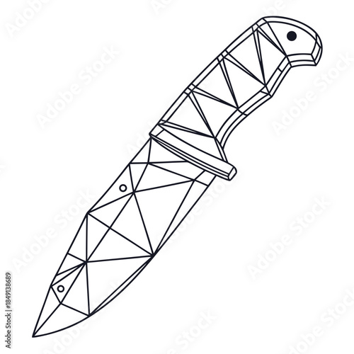 Geometric knife with sheath