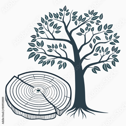 Tree with cross section