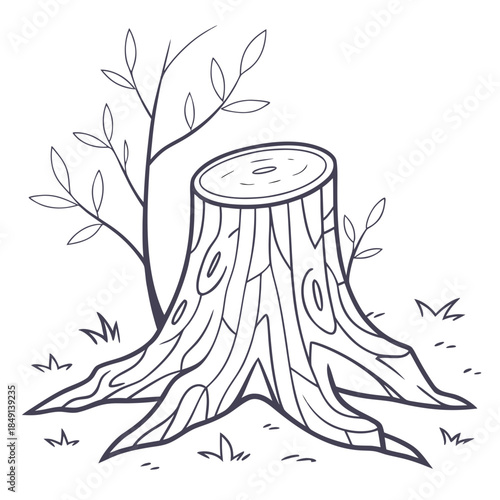 Tree stump with sprouting shoot