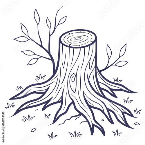 Tree stump with sprouting shoots