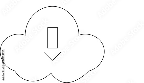 Cloud Download Icon Vector for Web and Mobile Applications