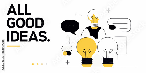 Visualizing creative concepts lightbulbs speech bubbles and the power of ideas