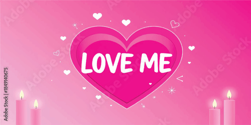 love me, pink heart, valentine design, romantic background, love text, heart illustration, cute love art, romantic wallpaper, valentine wallpaper, love background, heart graphic, romantic design, coup