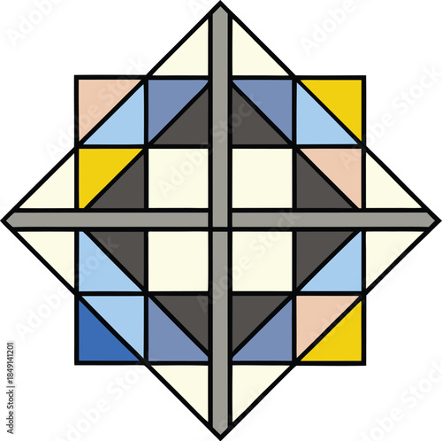 Square emphasis geometry with line contrast