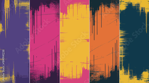 Vibrant Colorful Abstract Background with Dynamic Brush Strokes
