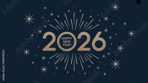 Celebrate 2026 with Sparkling New Year Fireworks and Stars