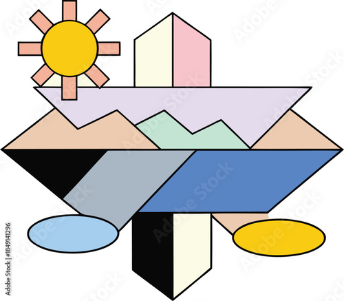 Swiss inspired layout with harsh geometric forms