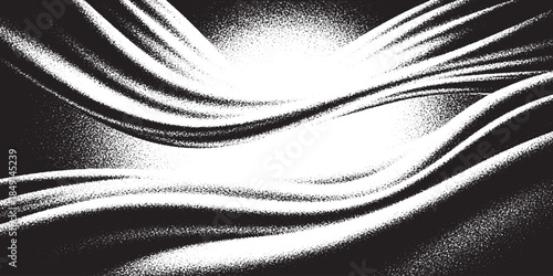Abstract flowing lines with grainy texture and light effects.