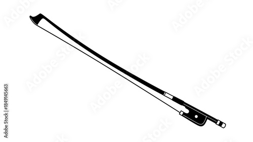 Minimalist Black and White Illustration of a Traditional Snow Picker Tool