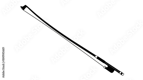 Minimalist Black and White Illustration of a Hockey Stick and Puck with Clean Lines and Simple