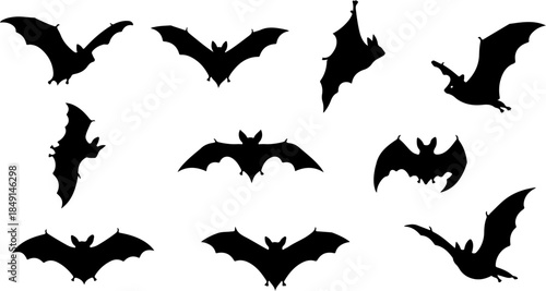 Flying Bat Silhouettes Collection