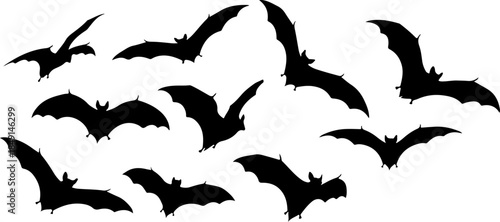 Flying Bat Silhouettes Collection