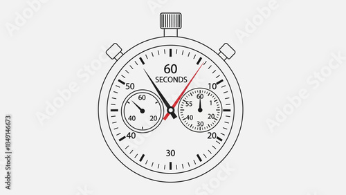 Minimalist Analog Stopwatch with Chronograph Features for Precision Timing