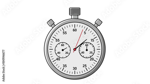 Precise Stopwatch with Multiple Dials and Central Second Hand for Time Measurement